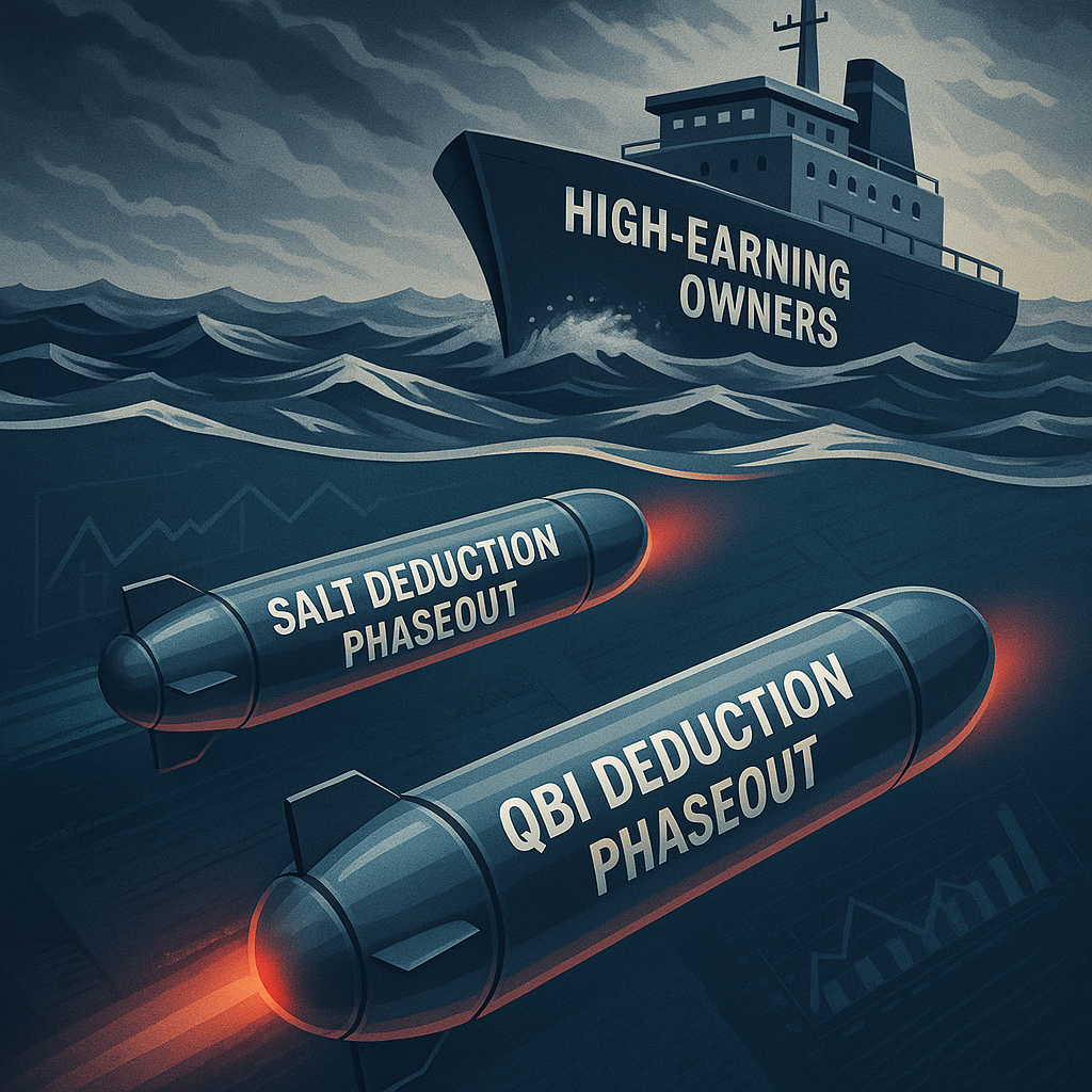 Tax torpedos heading to a ship