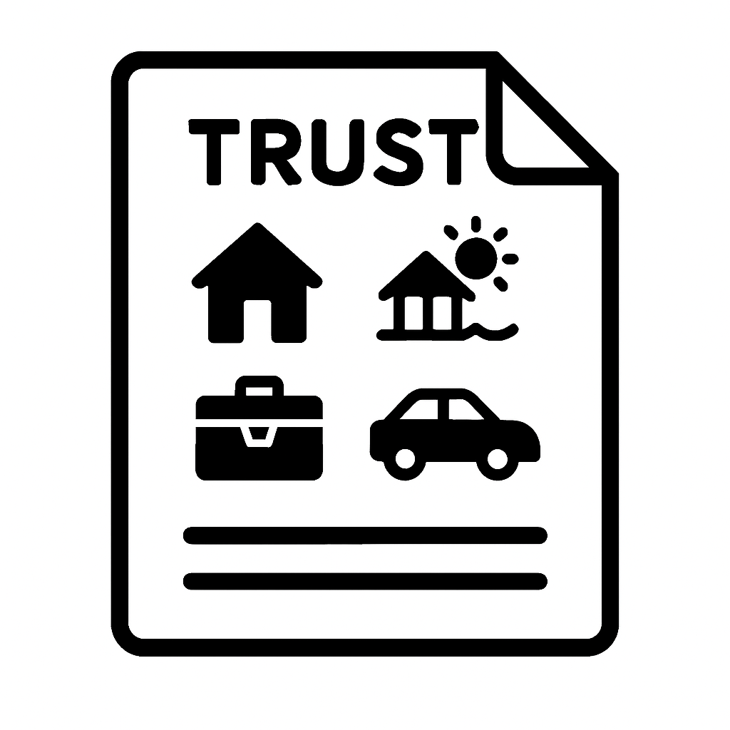 Trust document with icons